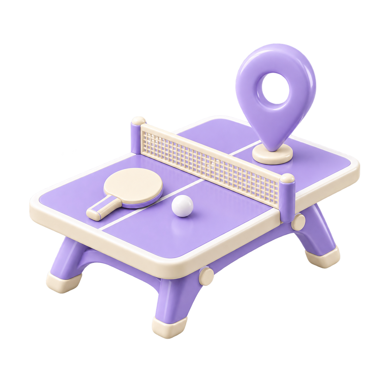 Table tennis table with a location pin