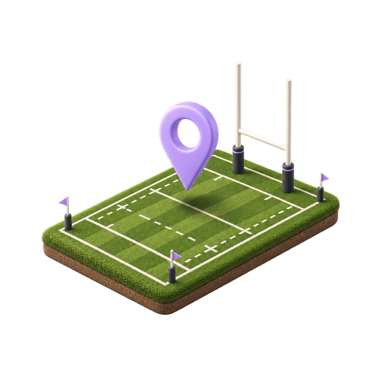Rugby boot kicking ball toward H-shaped posts