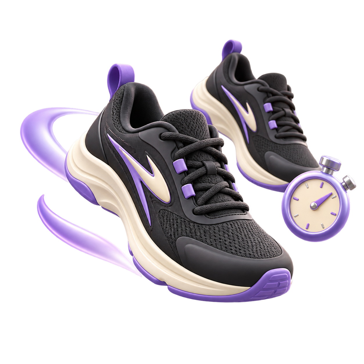 Miniature running track with a glossy lavender location pin