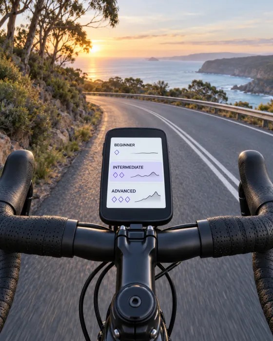 Two adult road cyclists riding together on a scenic sealed road near Melbourne